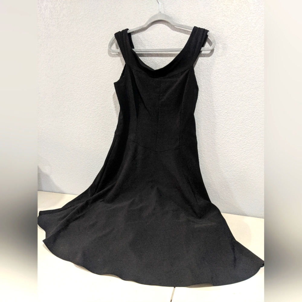 Women's Vintage Retro Black Dress Rock Punk Goth Pin Up Party Wedding Cosplay